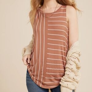 Maurices 24/7 Mara Striped High Neck Tank Top - Medium *New with tags*